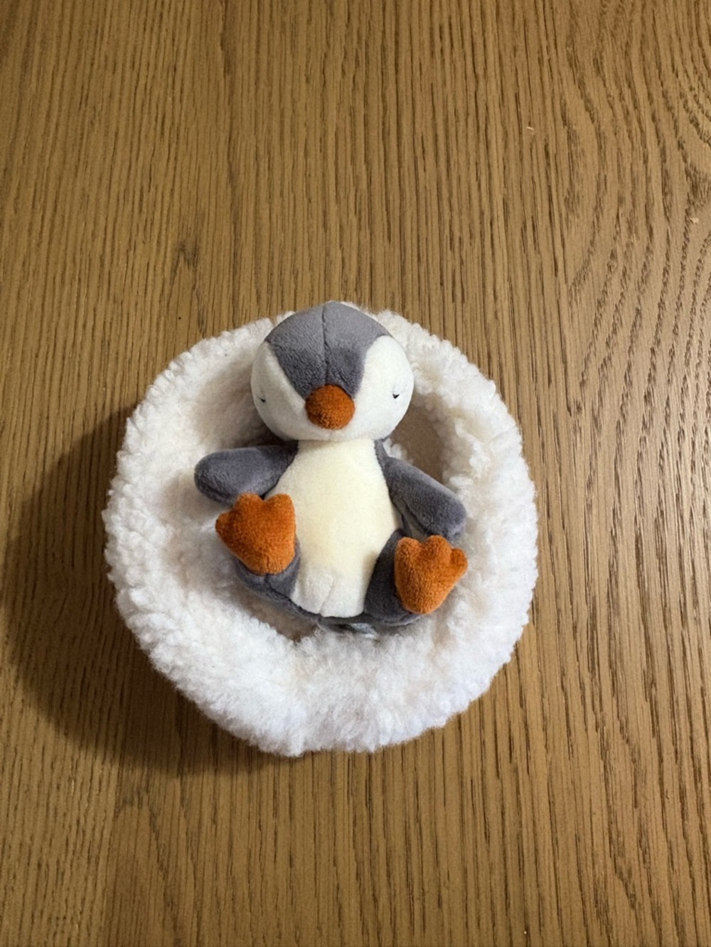 Jellycat Gray and Cream Penguin with Orange Beak and Feet
